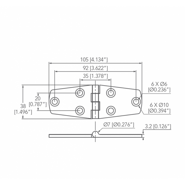 CERNIERA INOX MM 38x105