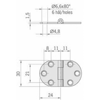CERNIERA INOX MM.47X30