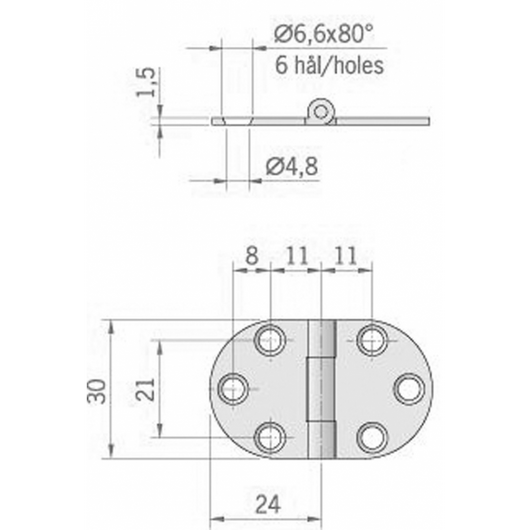 CERNIERA INOX MM.47X30