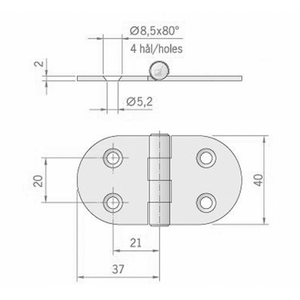 CERNIERA INOX MM.74X40
