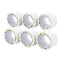 Kit 6 nastro adesivo silenzioso bianco 50x132m per imballaggi continui