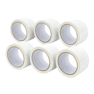 Kit 6 nastro adesivo silenzioso bianco 50x132m per imballaggi continui