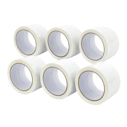 Kit 6 nastro adesivo silenzioso bianco 50x132m per imballaggi continui