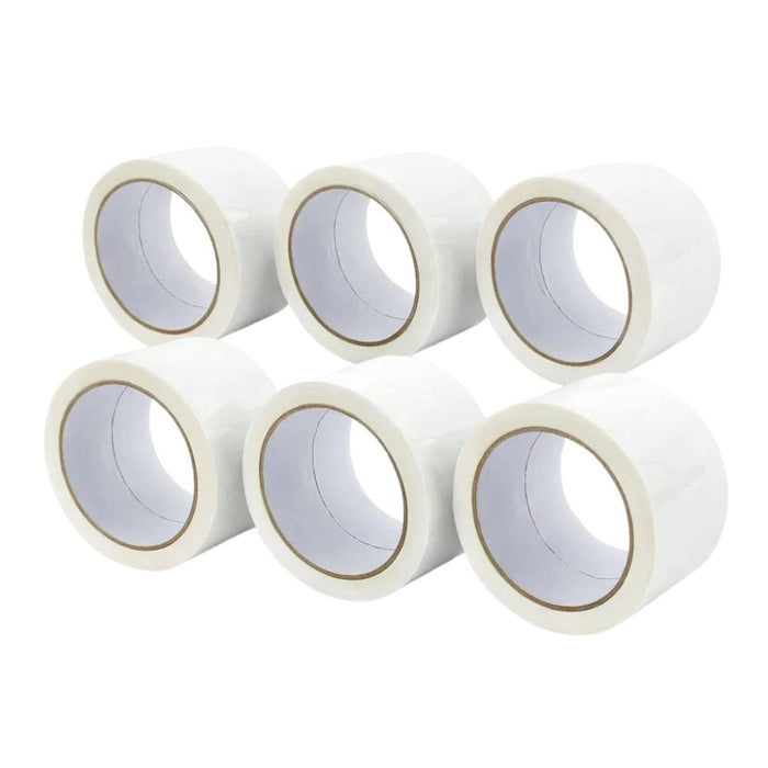 Kit 6 nastro adesivo silenzioso bianco 50x132m per imballaggi continui