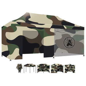 Taman Tenda / Gazebo Per Giardino 3X6 Impermeabile Tendone Pieghevole Fiere Mercati Con Teli Laterali Colore Camouflage