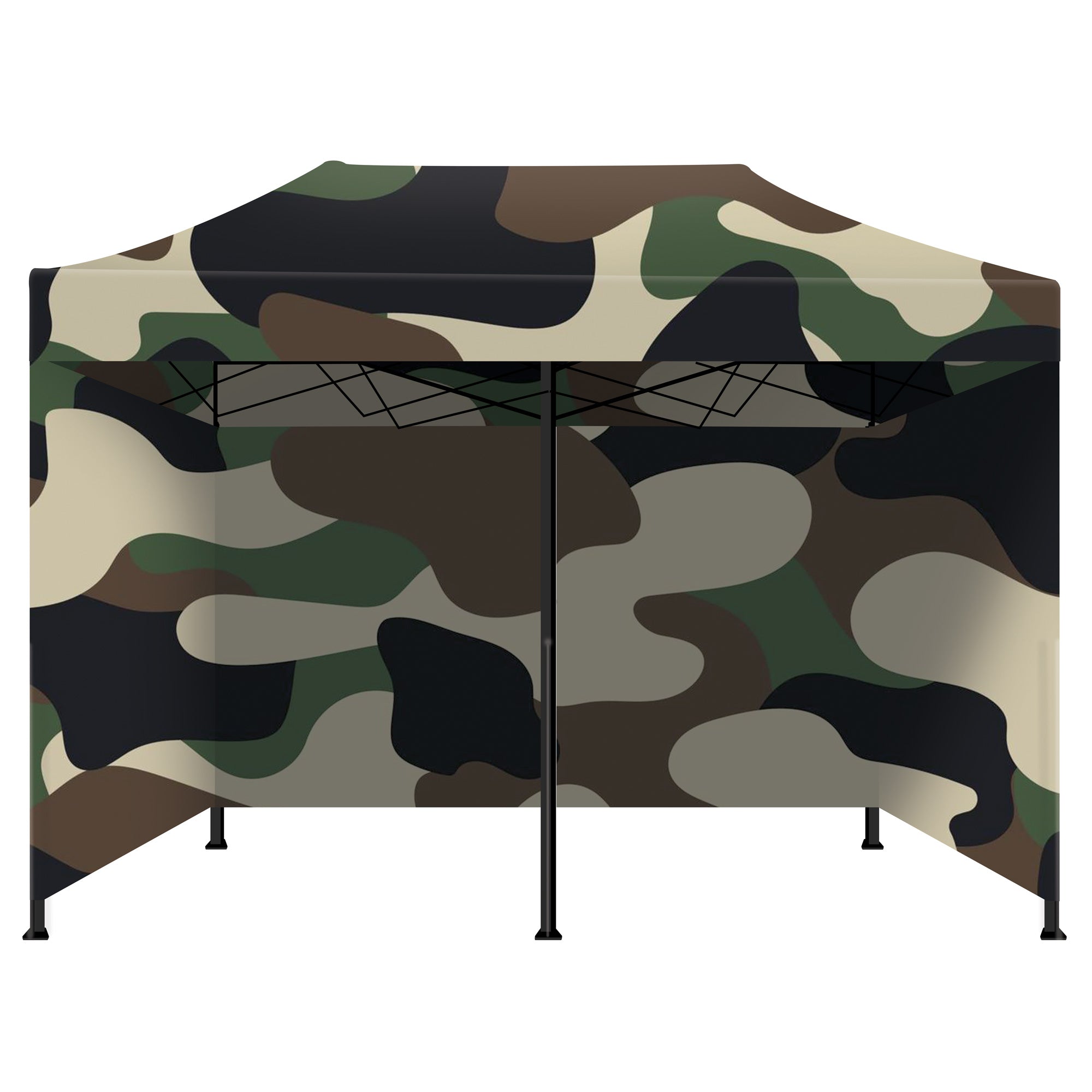 Taman Tenda / Gazebo Per Giardino 3X6 Impermeabile Tendone Pieghevole Fiere Mercati Con Teli Laterali Colore Camouflage