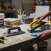 Spatola per fuga doppio profilo gomma intercambiabile azzurrina 95x248 mm