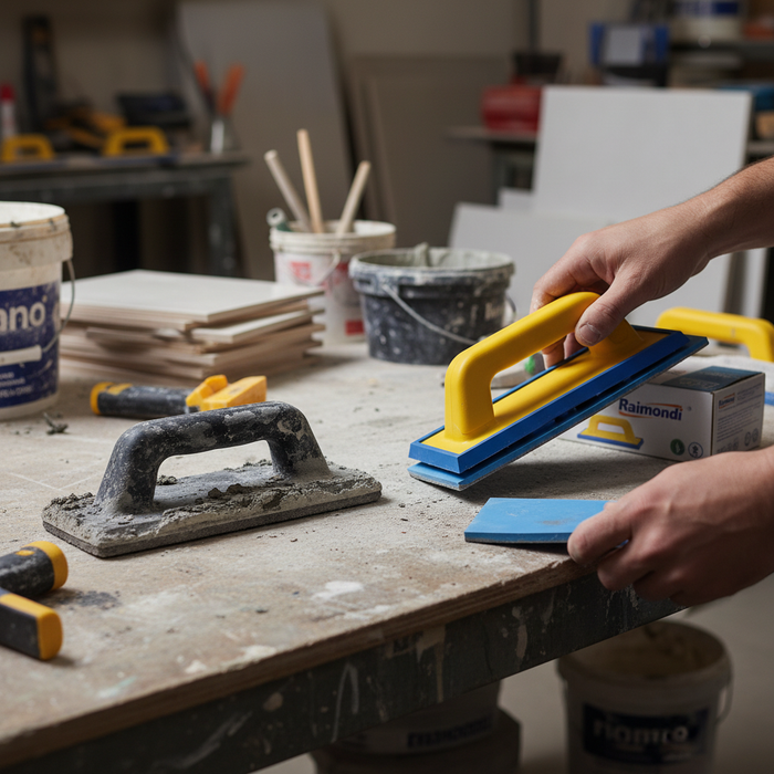 Spatola per fuga doppio profilo gomma intercambiabile azzurrina 95x248 mm