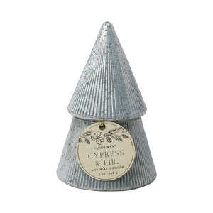 Candela Profumata "Cypress & Fir" 198g Albero Bianco a Strati (White Stacked Tree Candle)