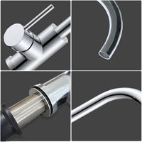 AICA Rubinetto miscelatore cucina per lavello collo di cigno, cromato