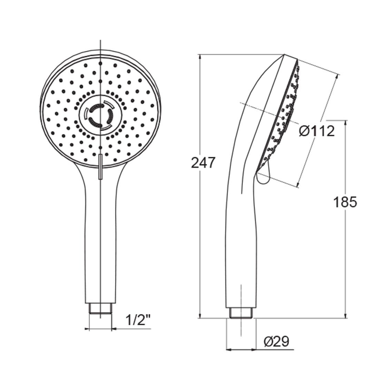 Doccetta soffione vasca doccia 5 funzioni multigetto anticalcare abs cromato *** pezzi 1