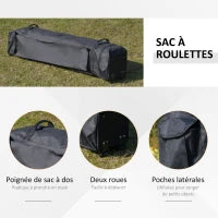 Gazebo da Giardino Pop-up Pieghevole con Zanzariere e Sacca da Trasporto a Ruote, in Acciaio e Poliestere, Kaki e Marrone