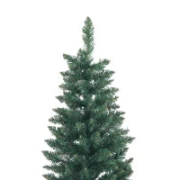 Albero di Natale Artificiale 210cm con 687 Rami, Design Alto e Stretto con Base Pieghevole, Verde