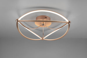 CHARIVARI PLAFONIERA LED OTTONE SATINATO ELLISSI DIMMERABILE CON INTERRUTTORE D. 62CM 42W · 1x 5600lm, 3000K