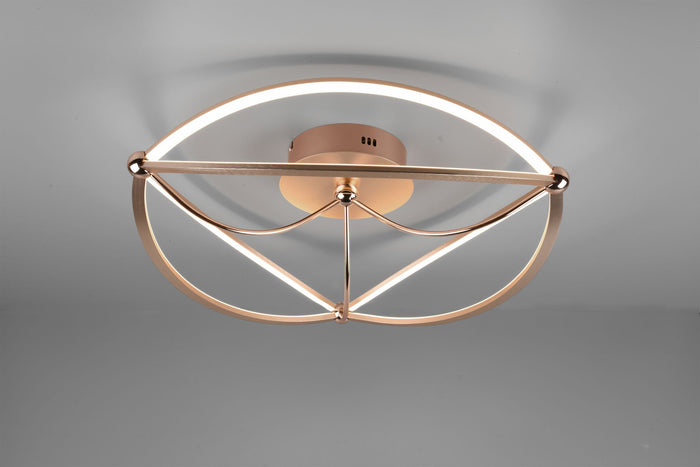 CHARIVARI PLAFONIERA LED OTTONE SATINATO ELLISSI DIMMERABILE CON INTERRUTTORE D. 62CM 42W · 1x 5600lm, 3000K