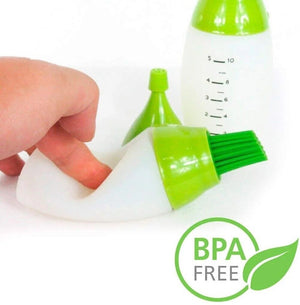 CHEF'S BOTTLE SET 2 BOTTIGLIE SILICONE 3 TESTINE PER PASTICCERIA BARBEQUE