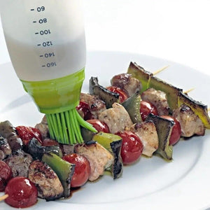 CHEF'S BOTTLE SET 2 BOTTIGLIE SILICONE 3 TESTINE PER PASTICCERIA BARBEQUE