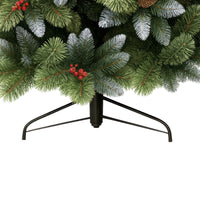 Cortina - Albero di Natale Innevato in PVC e PP con Pigne e Bacche Ø83x150H, 572 Punte