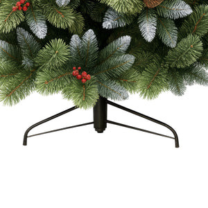 Cortina - Albero di Natale Innevato in PVC e PP con Pigne e Bacche Ø83x150H, 572 Punte