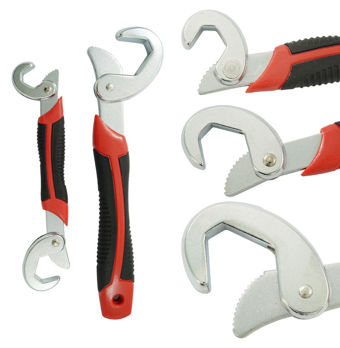 CHIAVE CHIAVI UNIVERSALE IN ACCIAIO PER DADI BULLONI 9-32 MM SNAP'N GRIP SET 2PZ