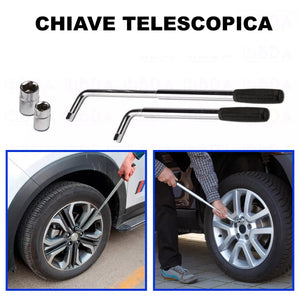 CHIAVE TELESCOPICA SVITA E AVVITA BULLONI RUOTE AUTO CAMPER 17-19-21-23 mm