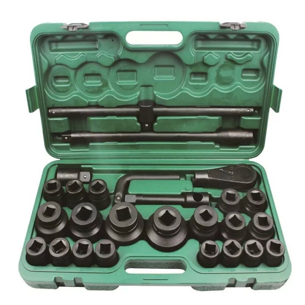 CHIAVI A BUSSOLA ESAGONALI 3/4" E 1" 26 PZ CAMION TRATTORI CON CRICCHETTO