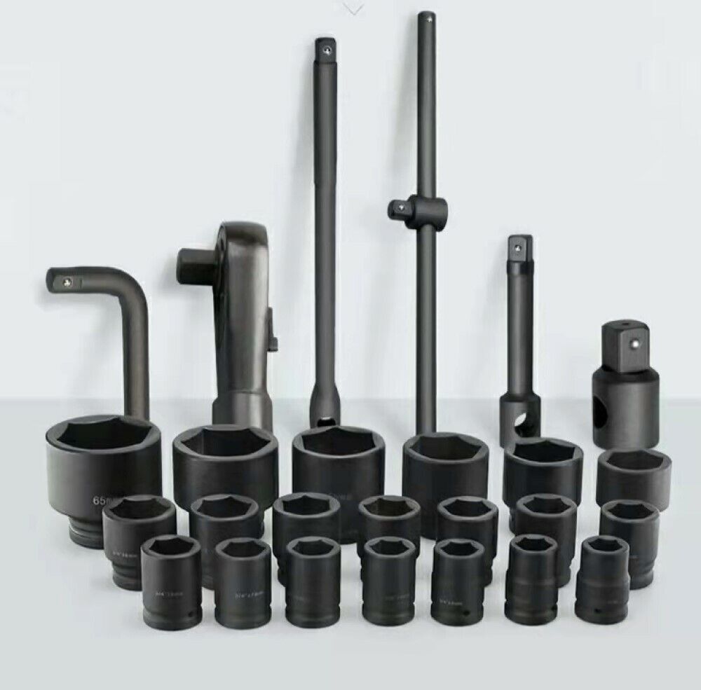 CHIAVI A BUSSOLA ESAGONALI 3/4" E 1" 26 PZ CAMION TRATTORI CON CRICCHETTO