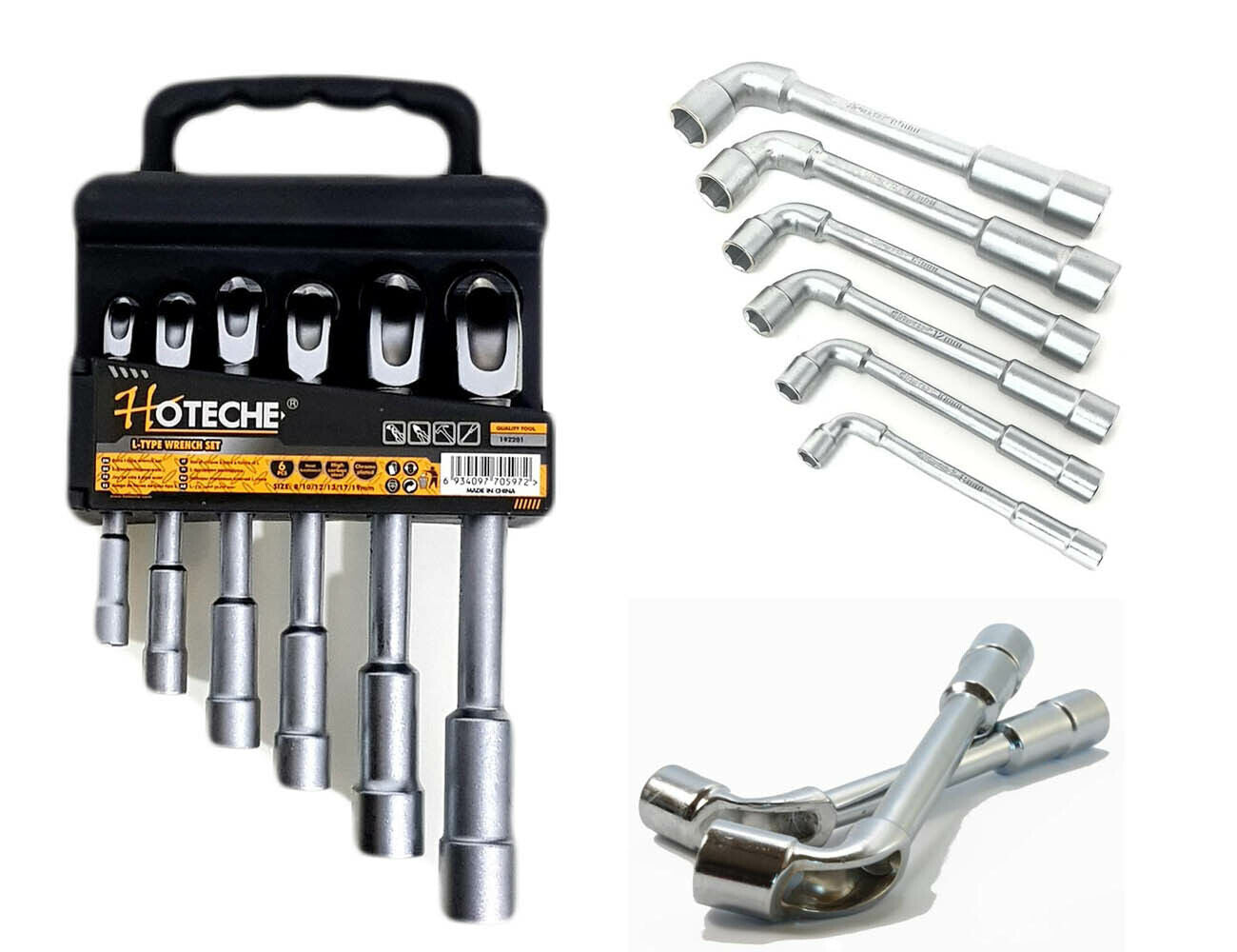 CHIAVI A TUBO PIPA A L SET 6 CHIAVE MISURE 8 10 12 13 17 19 MM