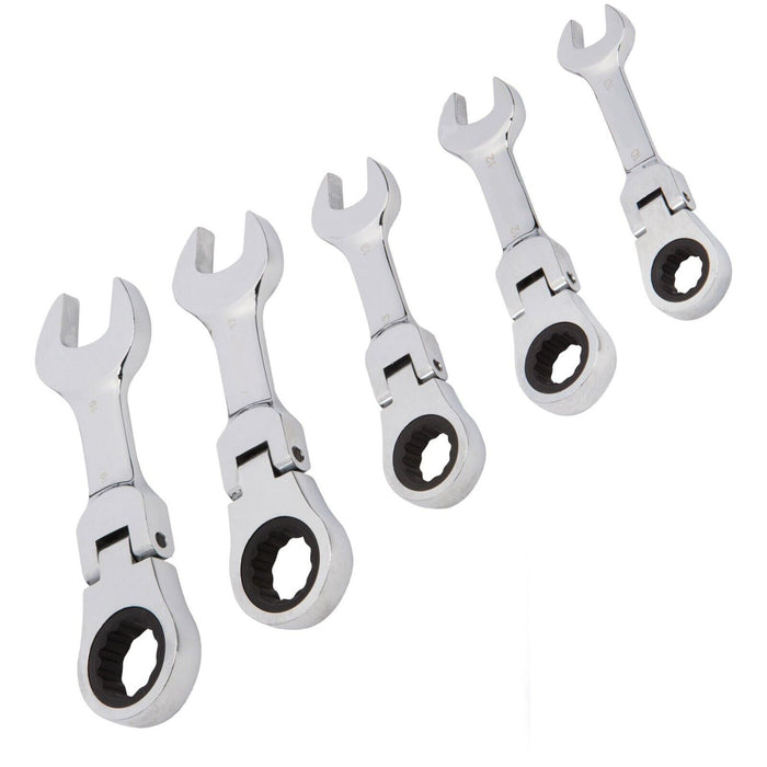 CHIAVI COMBINATE A CRICCHETTO SET DA 5 PZ 10 12 13 17 e 19mm Art. 04384