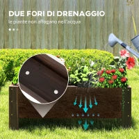 Letto per Orto Rialzato e Fioriera da Esterno Rettangolare, 100x36.5x36cm