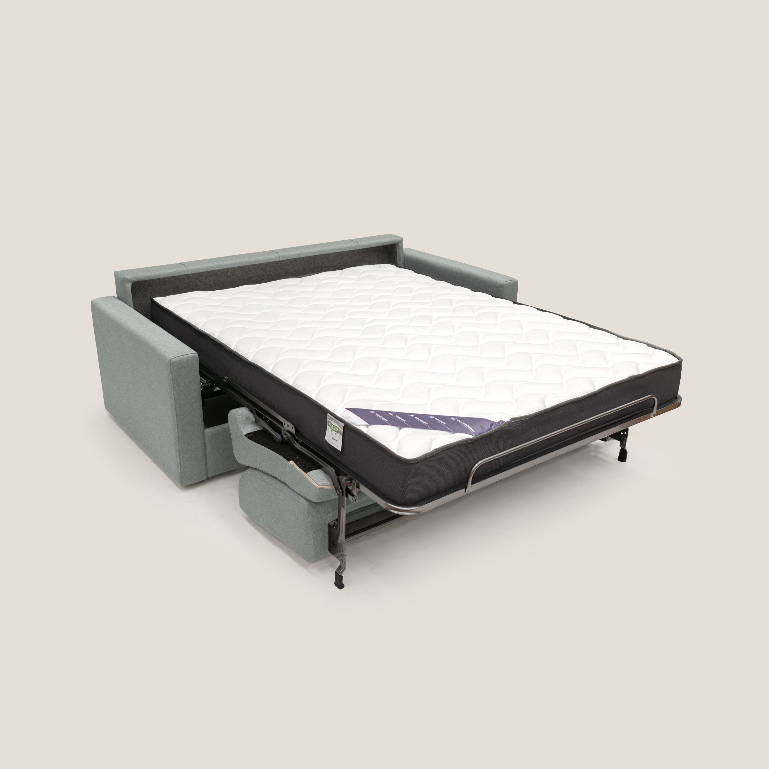 Divano Letto 2 Posti 166x92x96 cm in Tessuto Grigio