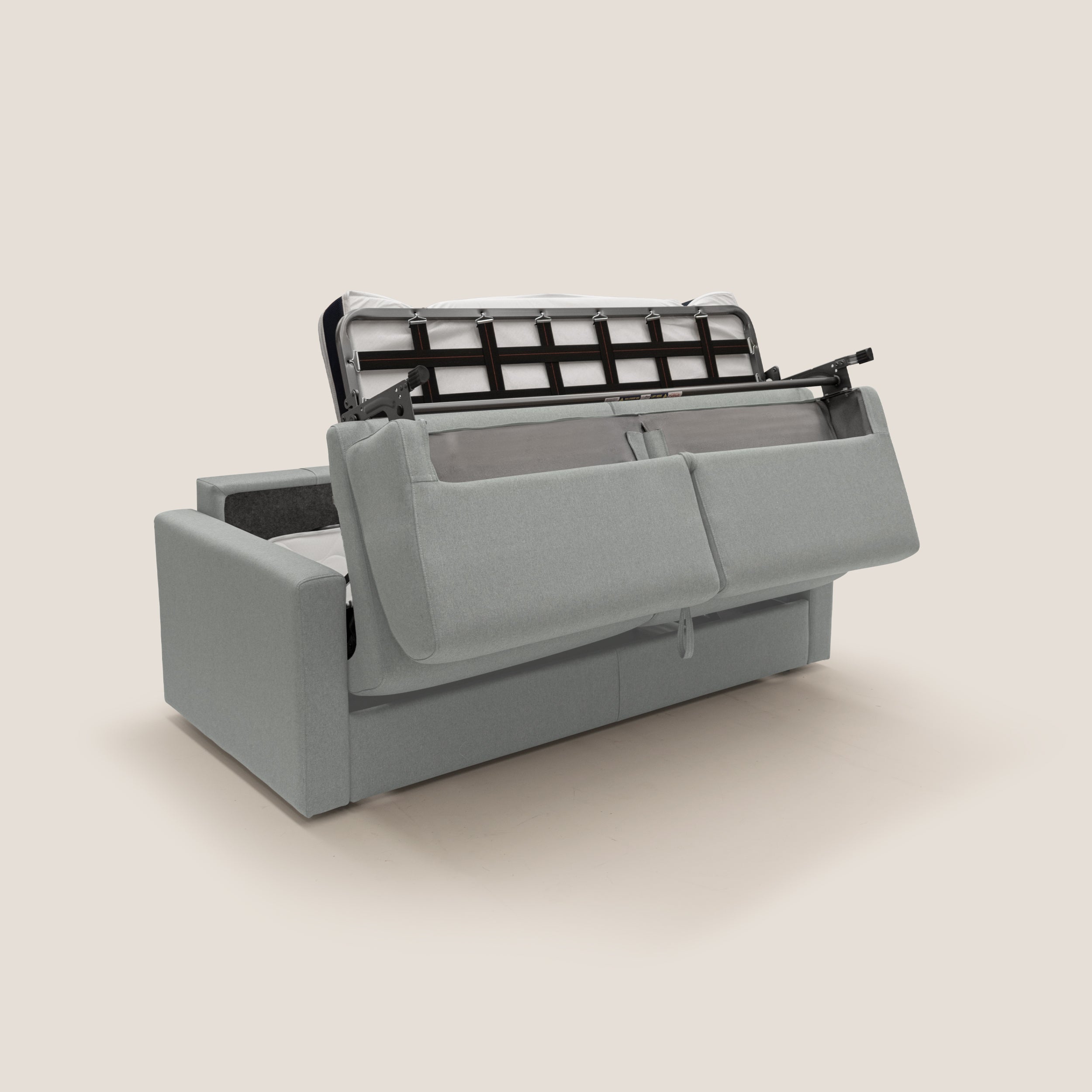 Divano Letto 2 Posti 166x92x96 cm in Tessuto Grigio