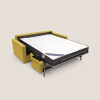 Divano Letto 3 Posti 206x92x96 cm in Tessuto Giallo