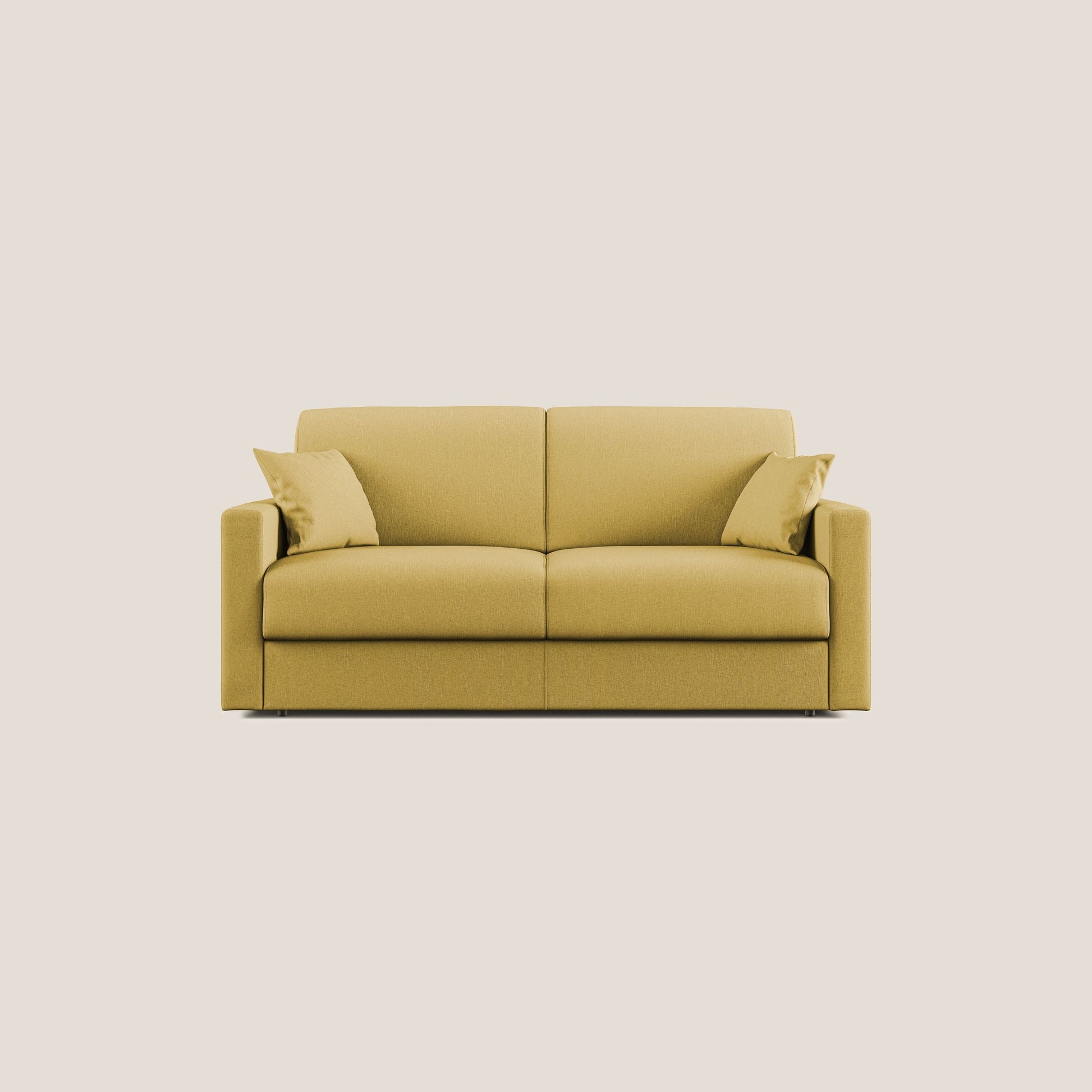 Divano Letto 2 Posti 166x92x96 cm in Tessuto Giallo