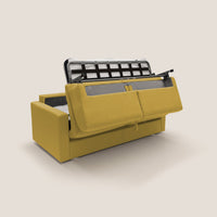 Divano Letto 2 Posti 166x92x96 cm in Tessuto Giallo