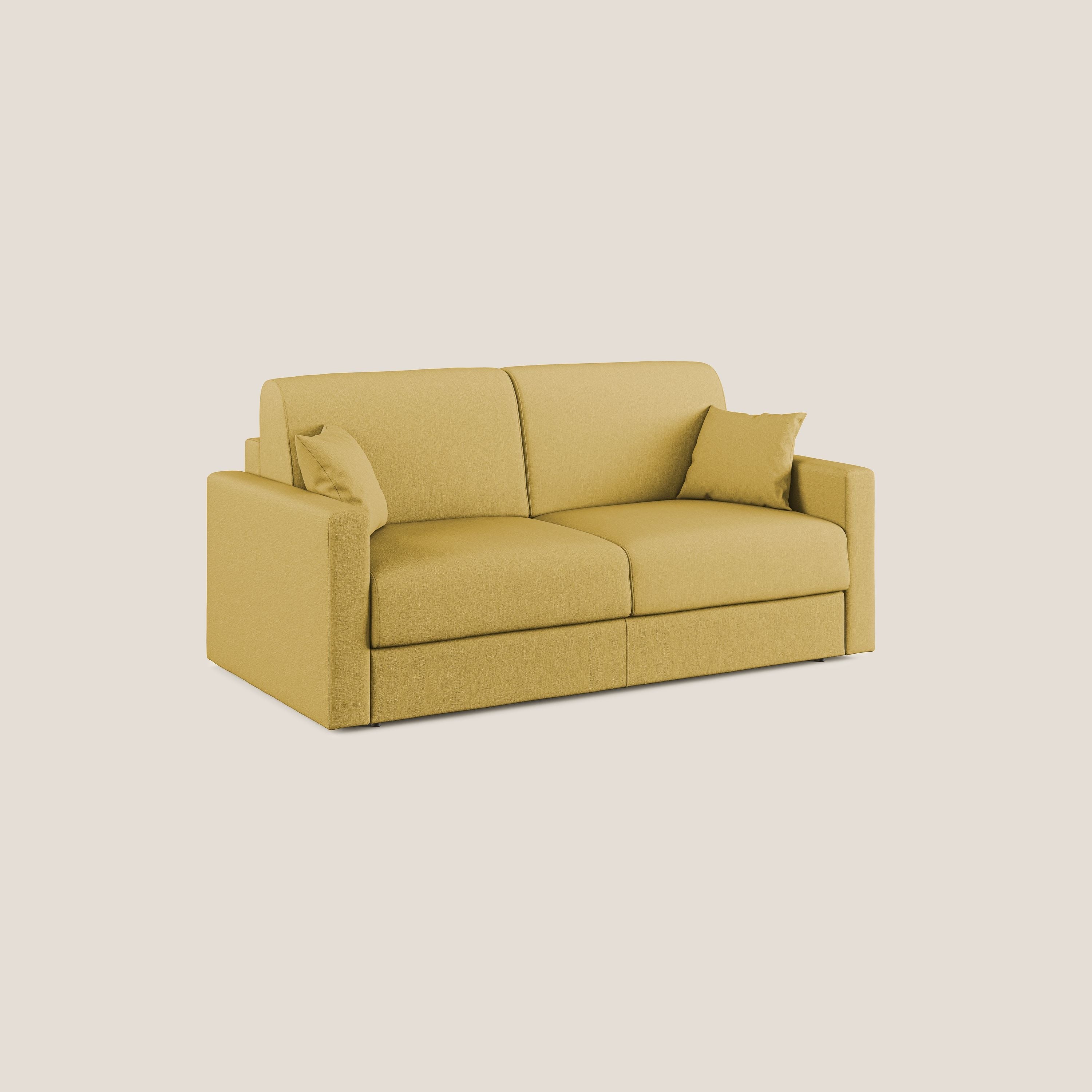 Divano Letto 2 Posti 166x92x96 cm in Tessuto Giallo