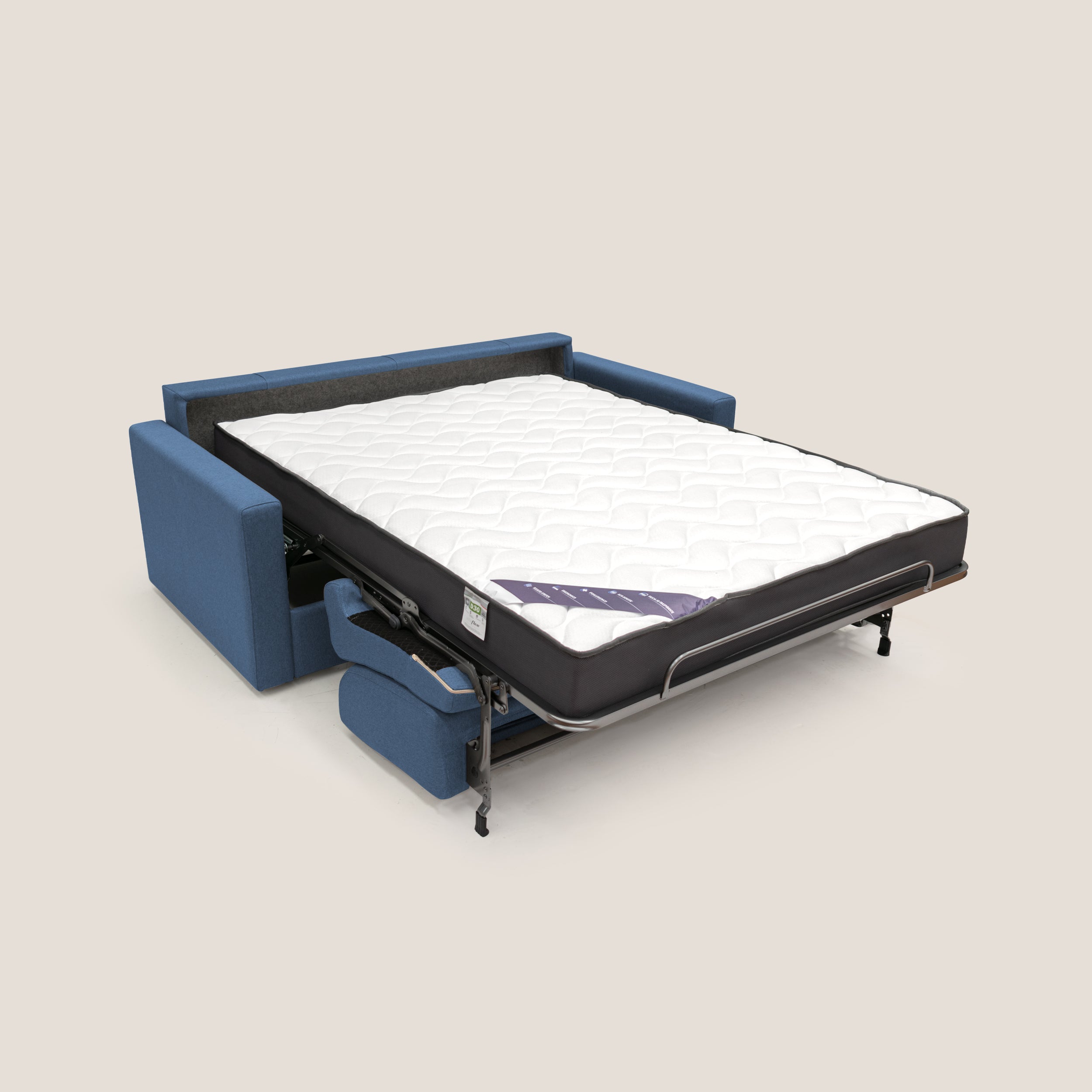 Divano Letto 2 Posti 166x92x96 cm in Tessuto Blu