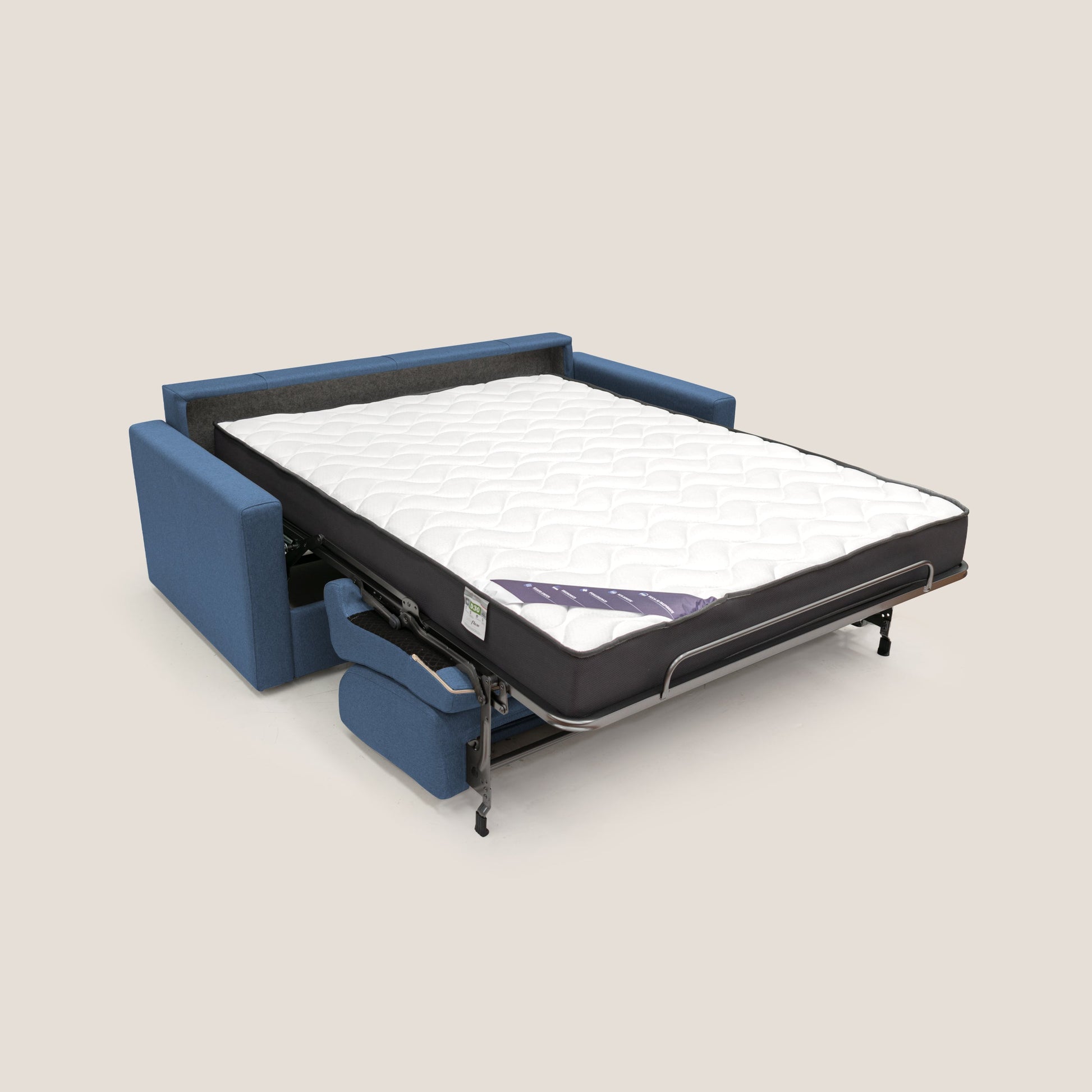 Divano Letto 2 Posti 166x92x96 cm in Tessuto Blu
