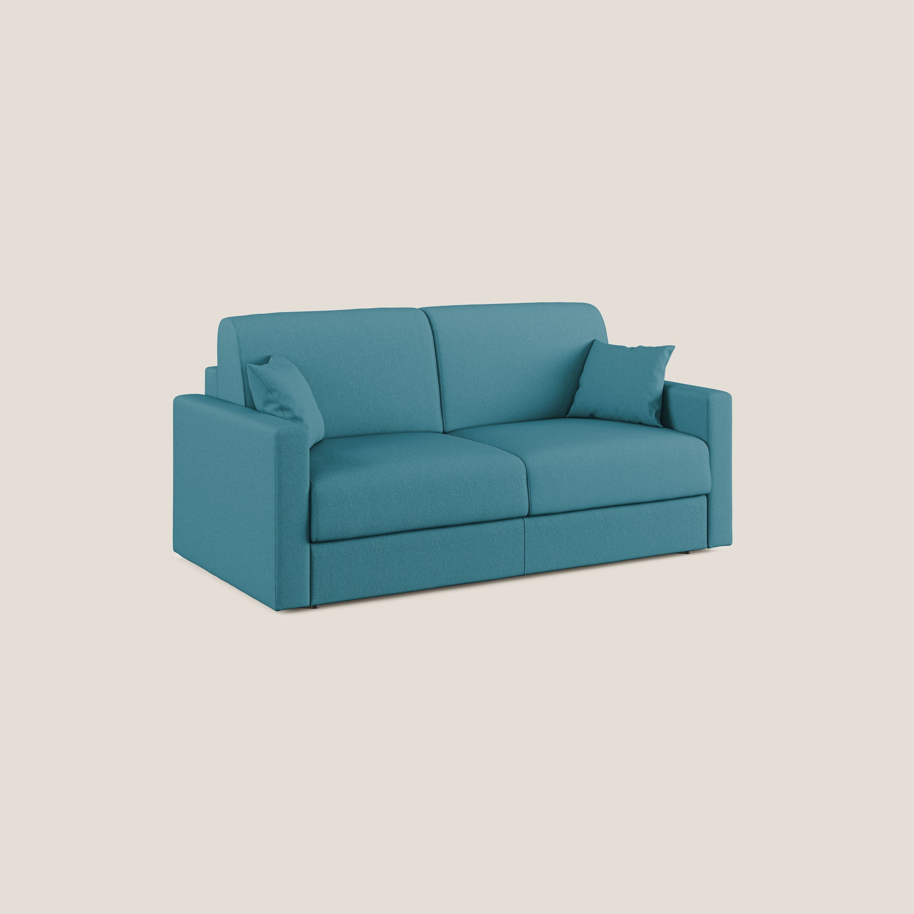 Divano Letto 3 Posti 206x92x96 cm in Tessuto Azzurro