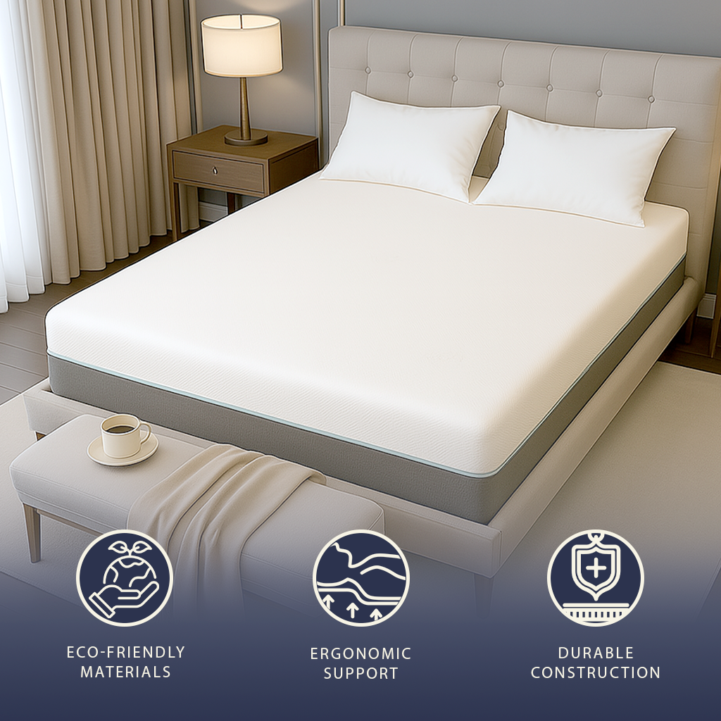 Materasso una piazza e mezza 120 X 190 in Memory Foam Breeze e Molle Insacchettate | Altezza 25 cm | Dispositivo Medico Classe 1 | Traspirante, Anallergico e Antibatterico | Sfoderabile