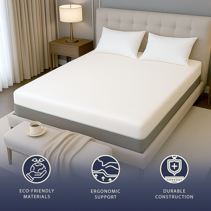 Materasso matrimoniale francese 140 X 200 in Memory Foam Breeze e Molle Insacchettate | Altezza 25 cm | Dispositivo Medico Classe 1 | Traspirante, Anallergico e Antibatterico | Sfoderabile