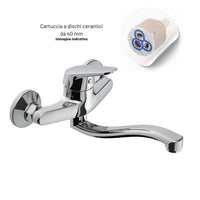 Miscelatore a muro milano plus in ottone lavello cucina con erogazione orientabile *** confezione 1