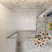 70x110x195 cm Box Doccia Angolare Doppie Porte Scorrevoli in Vetro 6mm Temperato Anticalcare Trasparente e Telaio Cromo Lucido