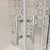 70x110x195 cm Box Doccia Angolare Doppie Porte Scorrevoli in Vetro 6mm Temperato Anticalcare Trasparente e Telaio Cromo Lucido