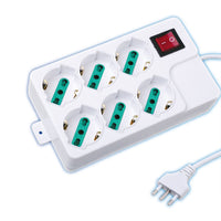 CIABATTA MULTIPRESA ELETTRICA  6 POSTI SCHUKO 10-16A INTERRUTTORE 2500W 1,5MT