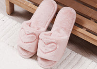 Ciabatte Pantofole Invernali In Morbida Ecopelliccia Modello Lovely Con Cuori - 39-40 - Rosa