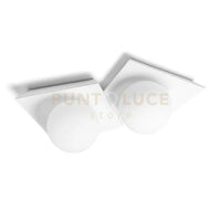 CICLADI lampada da soffitto 2 Luci in gesso bianca attacco GX53 l.44,5cm