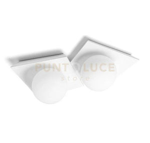 CICLADI lampada da soffitto 2 Luci in gesso bianca attacco GX53 l.44,5cm