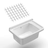 MONGARDI Lavandino pilozzo a muro con griglia - da esterno 60x40x25, colore BIANCO