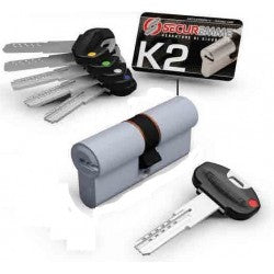 CILINDRI SECUREMME K2 CHIAVE-CHIAVE CROMO SATINATO